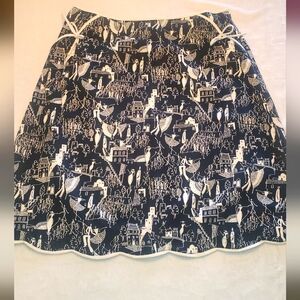 Elements A Line Scallop Hem Novelty Print Skirt, Size 14